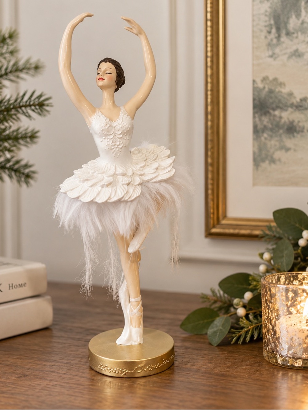 Ballerina in White Tutu Figurine.